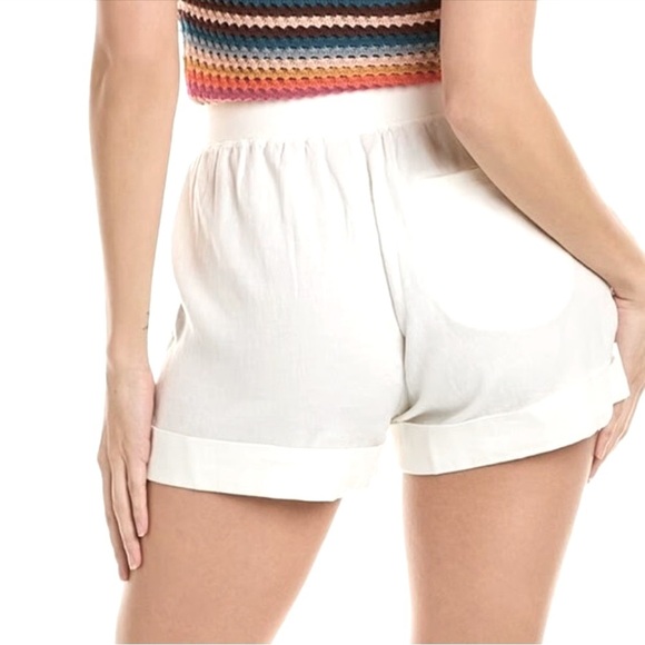 Faherty size medium Arlie Day linen blend shorts white in excellent condition - Picture 3 of 7